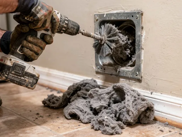 Certified East Rancho Dominguez Dryer Vent Cleaning technician performing dryer vent cleaning in East Rancho Dominguez