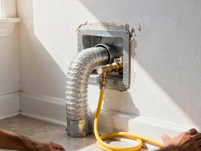 East Rancho Dominguez Dryer Vent Cleaning certified technician performing specialized gas dryer vent cleaning in East Rancho Dominguez